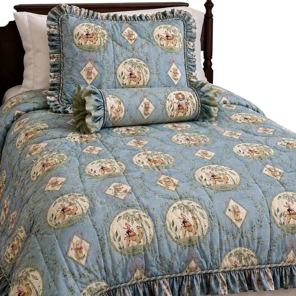 Vintage Custom Storybook Twin Comforter 3 Piece Set Whimsical Cottage Nursery